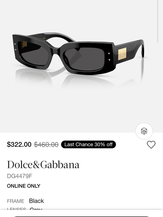 Authentic Dolce & Gabbana 4479 Black Women\'s Rectangular Sunglasses main image 4